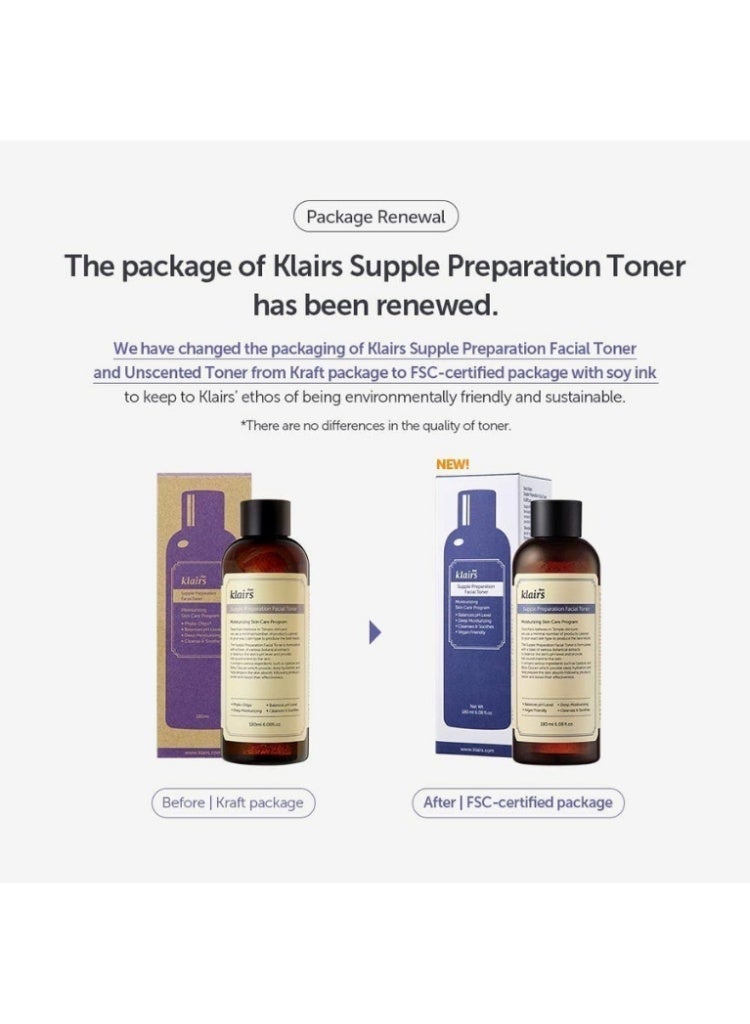 Klairs Dehydrated & Sensitive Skin – Klairs Supple Preparation Facial Toner | Hydrating, pH-Balancing & Soothing Toner - Image 5